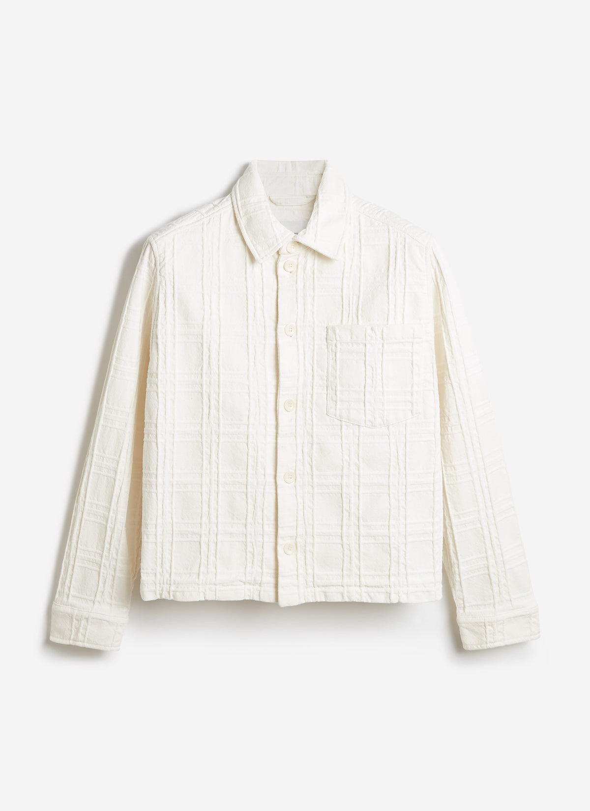 Men's Check Overshirt - Canyon - Cotton - White | Percival