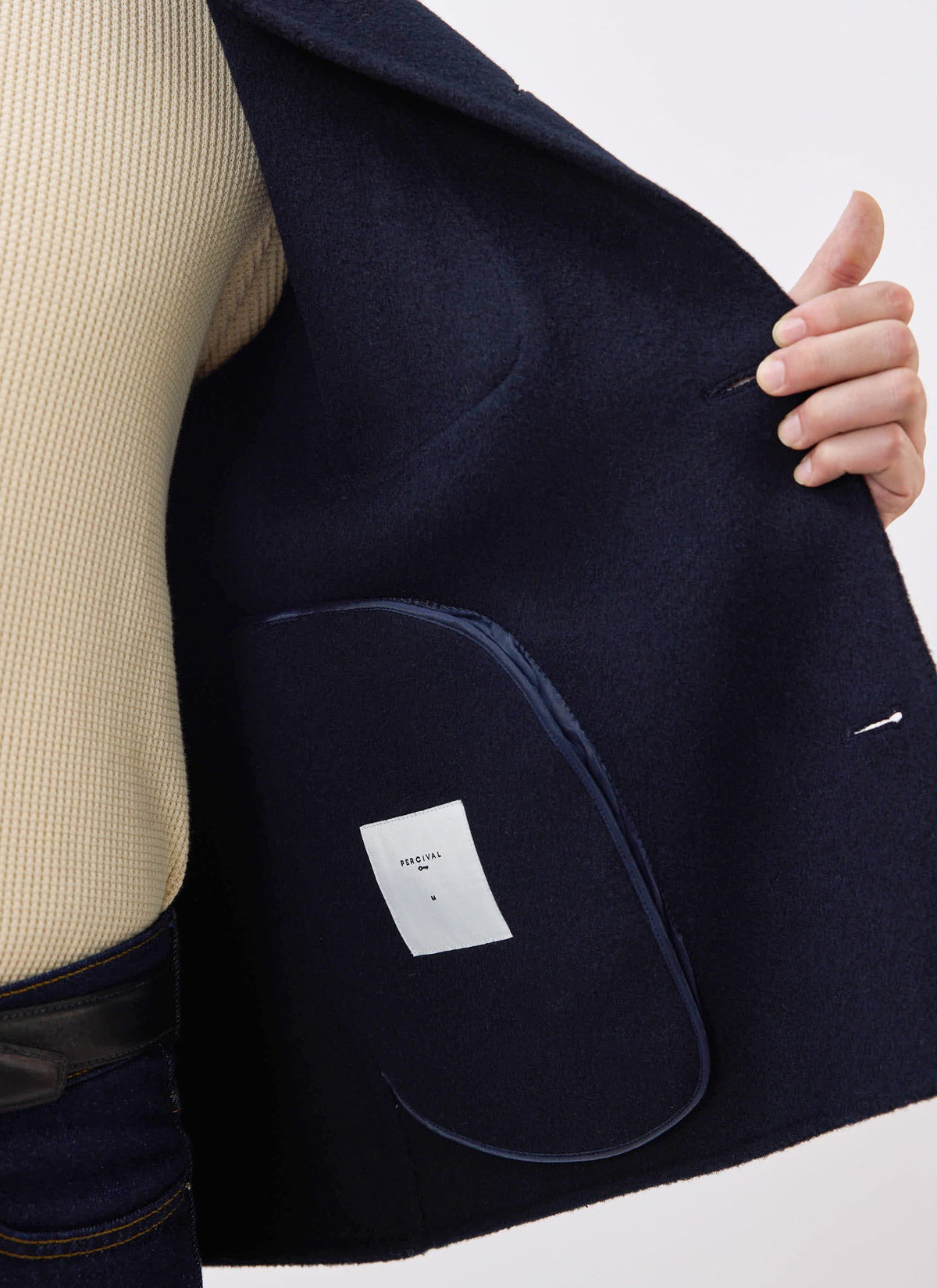 Men's Wool Overshirt - Shacket - Wool - Navy Blue | Percival