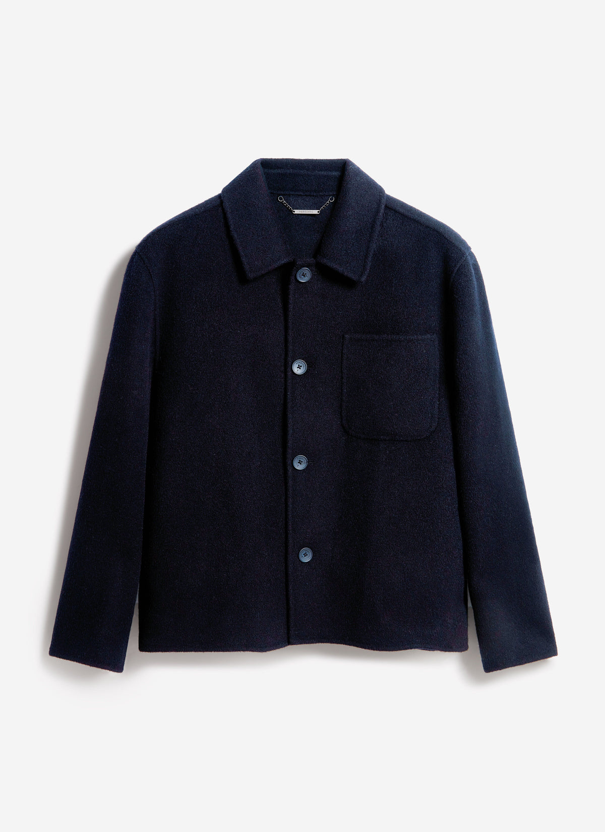 Men's Wool Overshirt - Shacket - Wool - Navy Blue | Percival