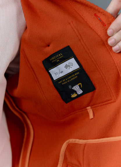 Men's Blanket Overshirt - Casentino Wool - Orange | Percival