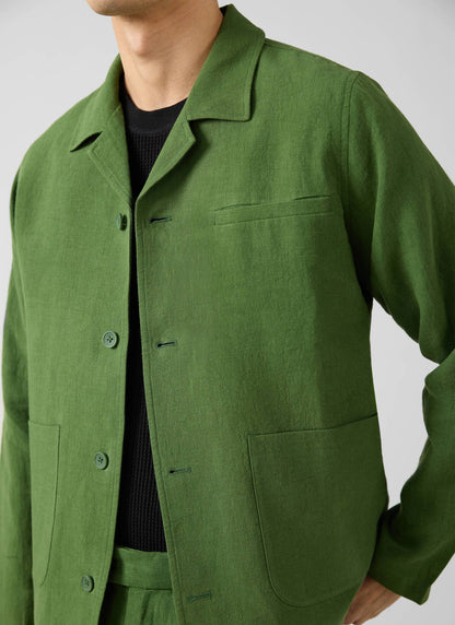 Boxy Overshirt - Linen - Forest | Percival