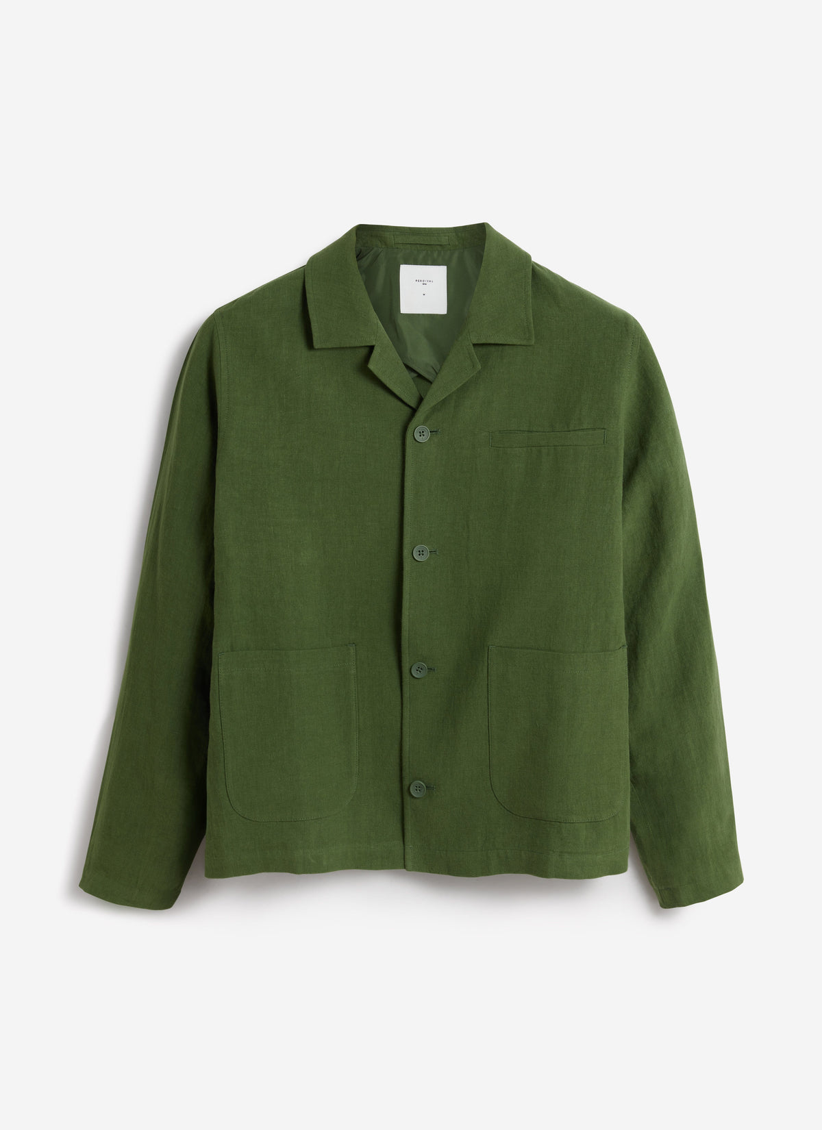Boxy Overshirt - Linen - Forest | Percival
