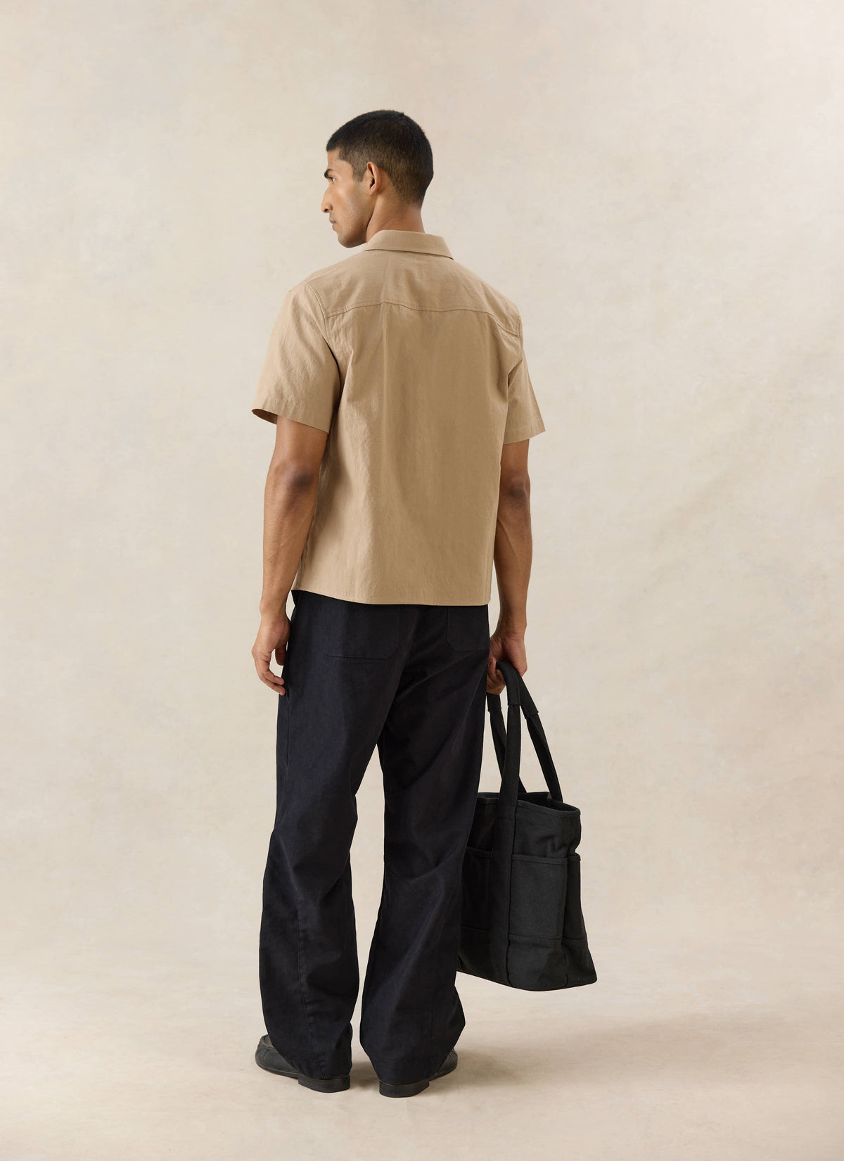 Men's Embroidered Mechanic Shirt - Cotton - Beige - Ford x Percival | Percival