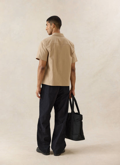 Men's Embroidered Mechanic Shirt - Cotton - Beige - Ford x Percival | Percival