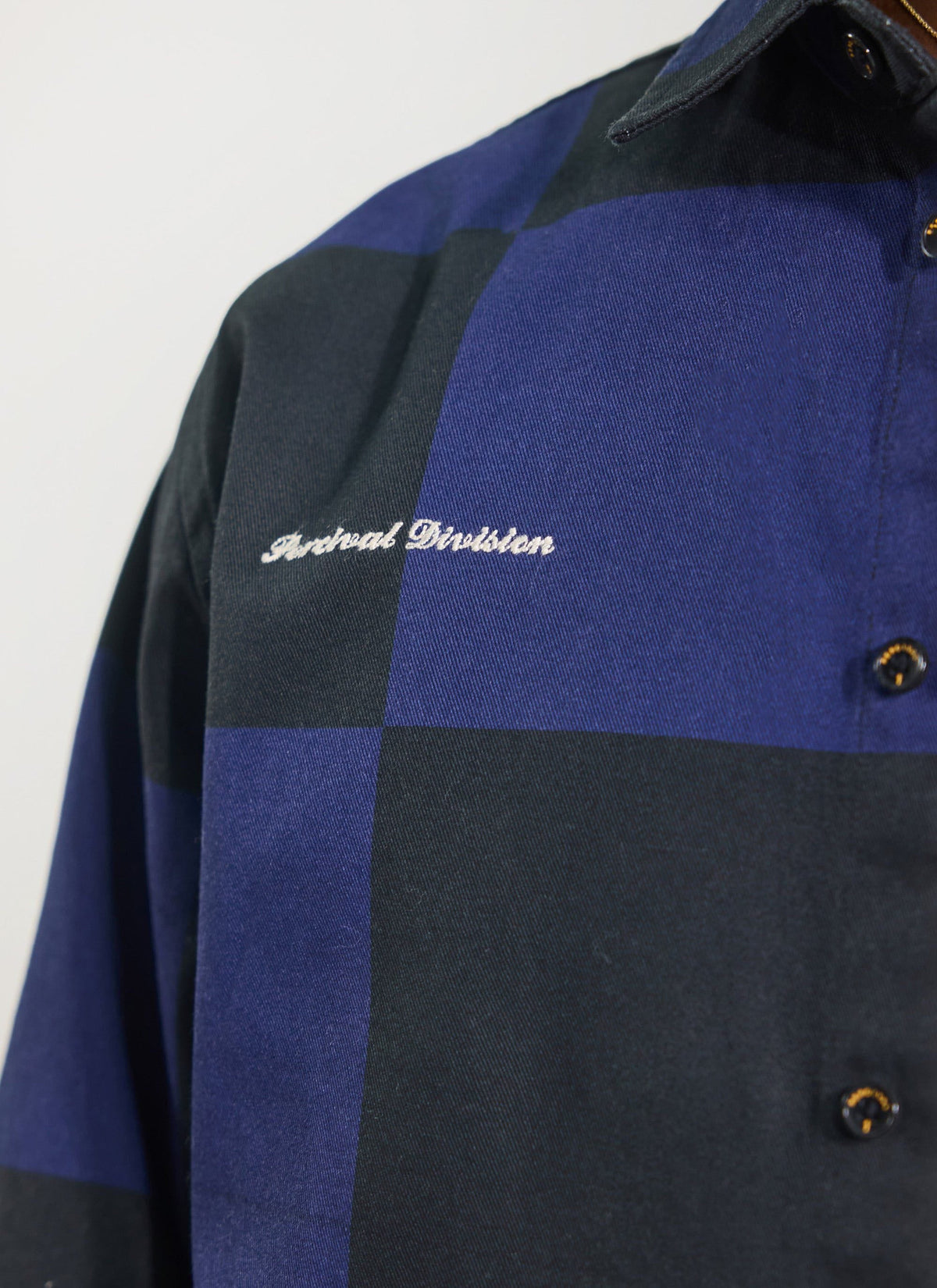 Men's Checkerboard Overshirt x Ford - Navy Blue | Percival