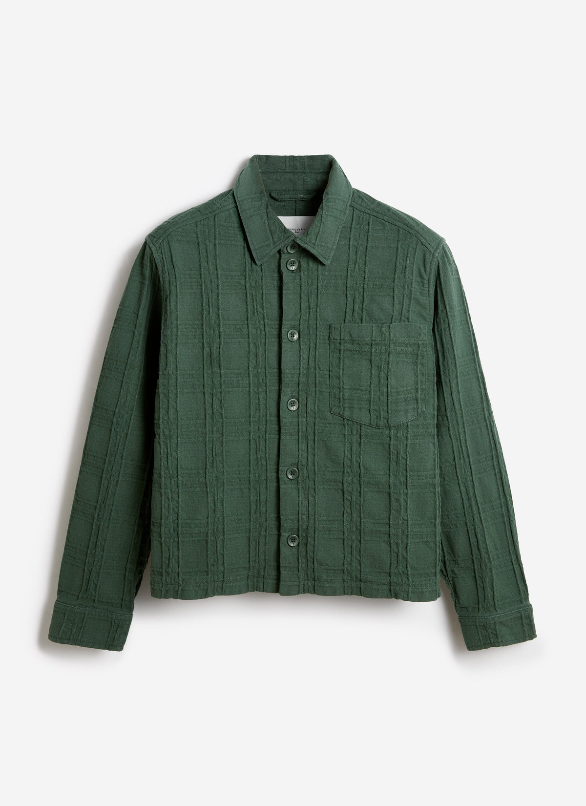 Men's Check Overshirt - Canyon - Cotton - Green | Percival