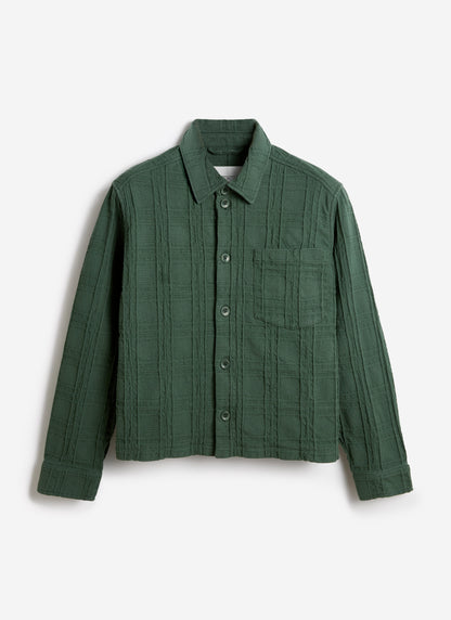 Men's Check Overshirt - Canyon - Cotton - Green | Percival