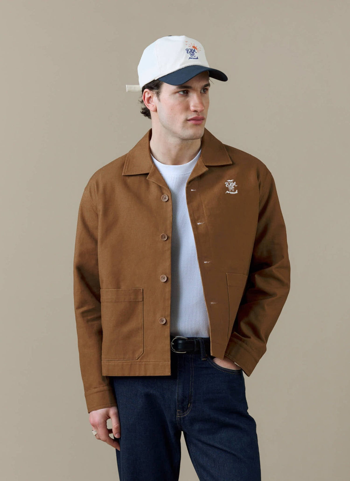 Men's Canvas Overshirt - BHAFC x Percival - Brown - Cotton | Percival