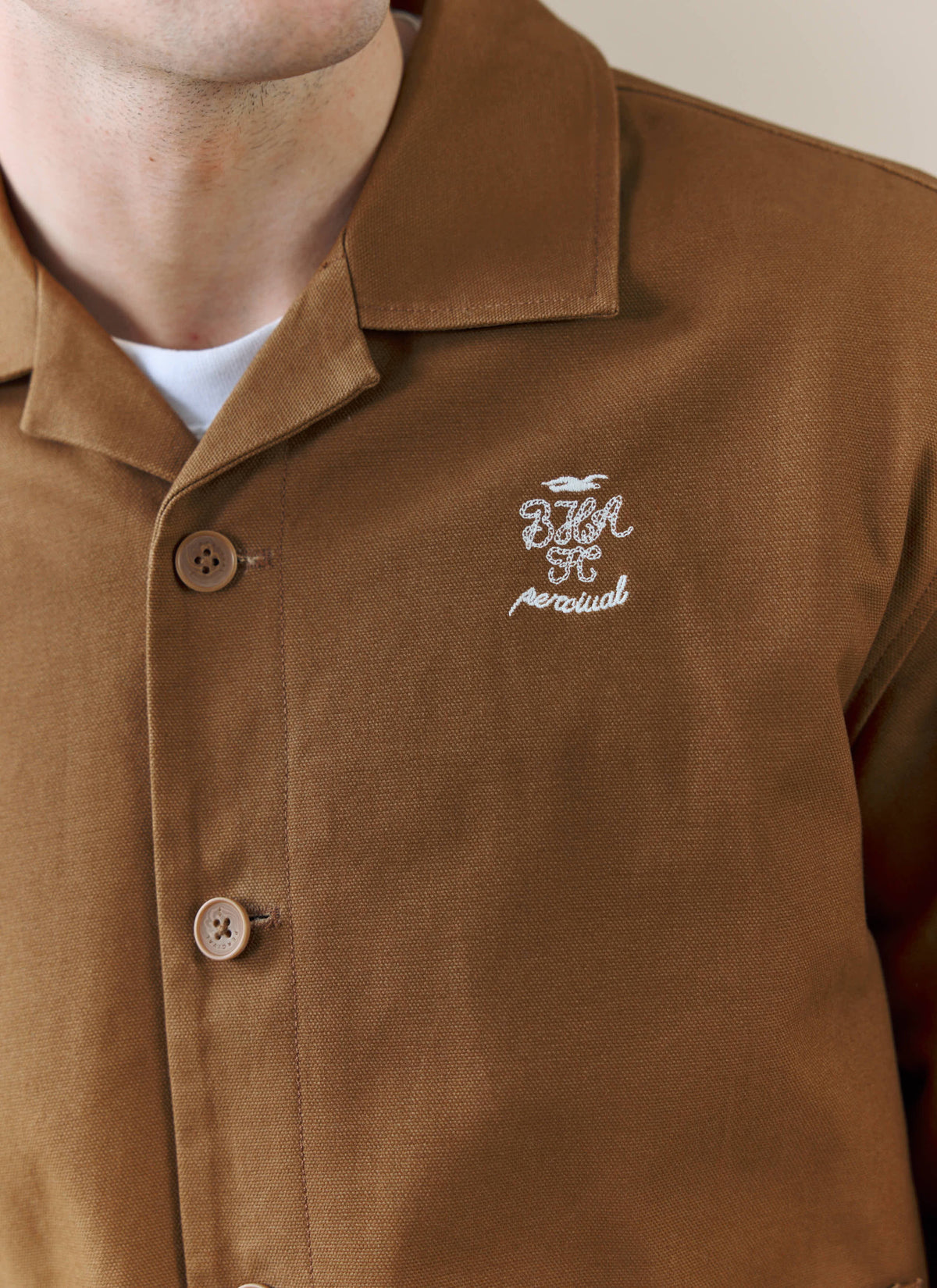 Men's Canvas Overshirt - BHAFC x Percival - Brown - Cotton | Percival