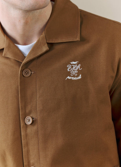 Men's Canvas Overshirt - BHAFC x Percival - Brown - Cotton | Percival