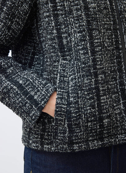 Men's Cropped Zip Jacket​: Ingegno - Wool - Black | Percival