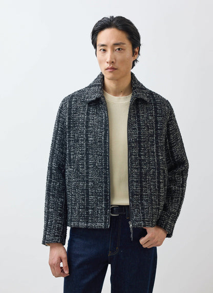 Men's Cropped Zip Jacket​: Ingegno - Wool - Black | Percival