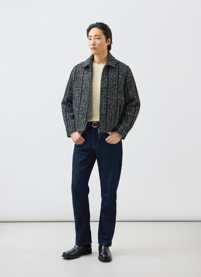 Men's Cropped Zip Jacket​: Ingegno - Wool - Black | Percival