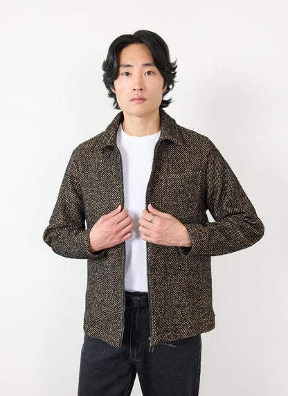 Men's Zip Overshirt - Twill Jacket - Oak Brown | Percival