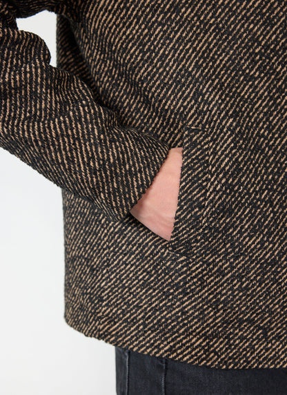 Men's Zip Overshirt - Twill Jacket - Oak Brown | Percival