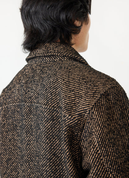 Men's Zip Overshirt - Twill Jacket - Oak Brown | Percival