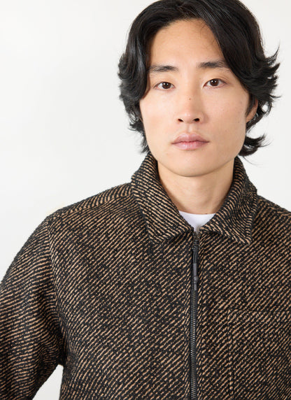 Men's Zip Overshirt - Twill Jacket - Oak Brown | Percival