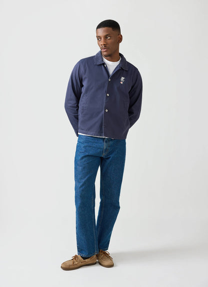 Men's Overshirt Jacket: Cord Collar - Cotton - Navy Blue - Champion x Percival | Percival
