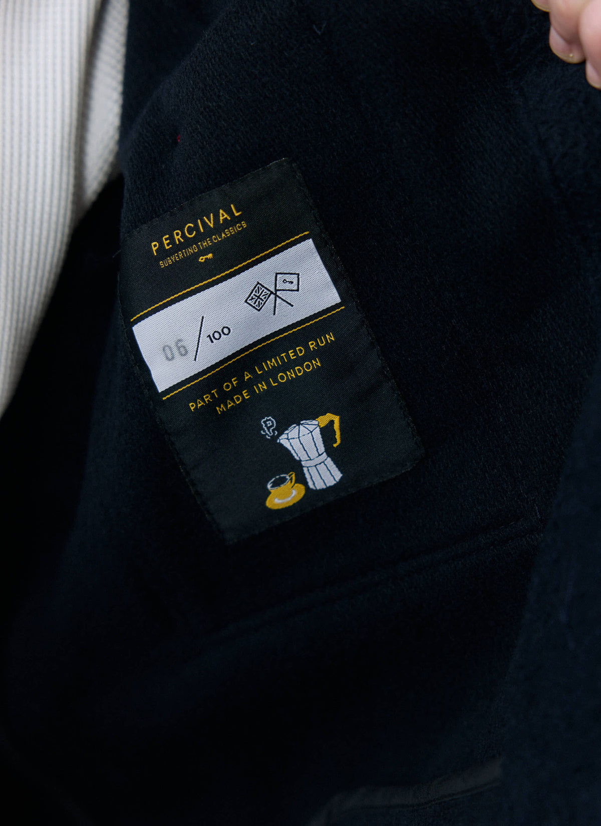 Men's Blanket Overshirt - Casentino Wool - Navy Blue | Percival