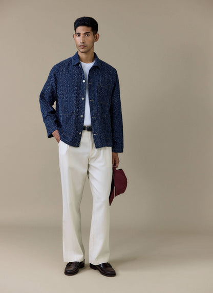 Men's Chore Jacket - Parsons - Cotton - Blue | Percival