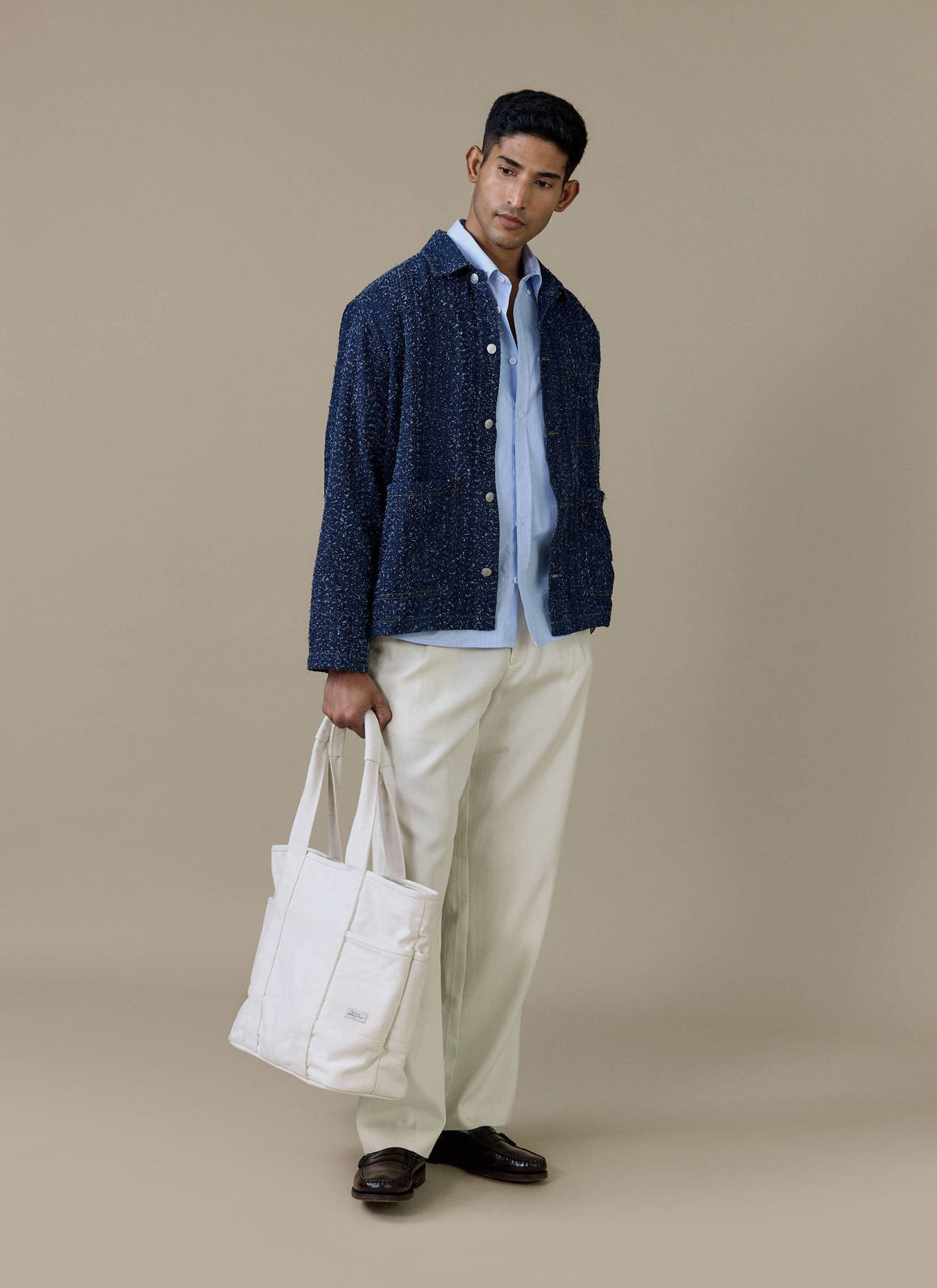Men's Chore Jacket - Parsons - Cotton - Blue | Percival