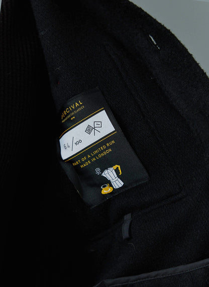 Men's Blanket Overshirt - Casentino Wool - Black | Percival