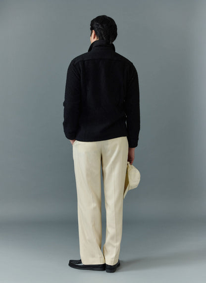 Men's Blanket Overshirt - Casentino Wool - Black | Percival