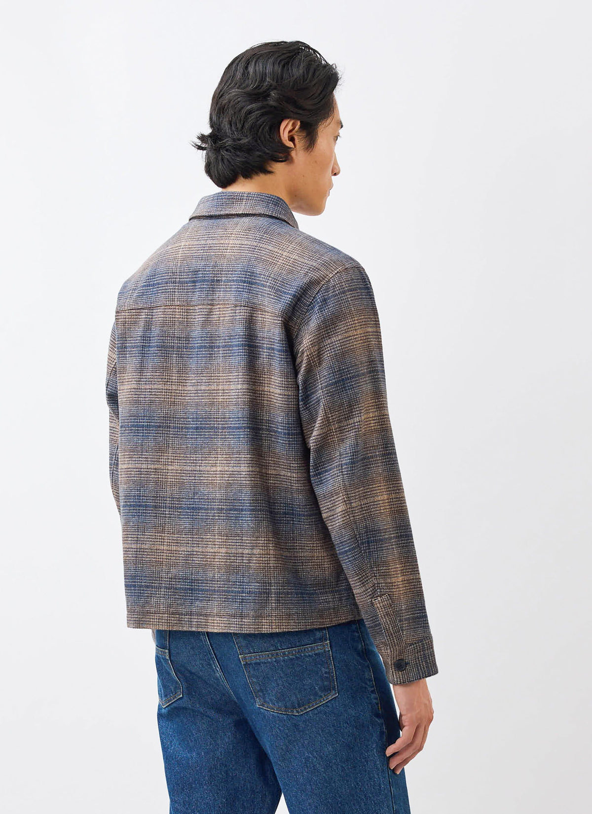 Men's Checked Overshirt: Luton - Cotton - Brown Multi | Percival