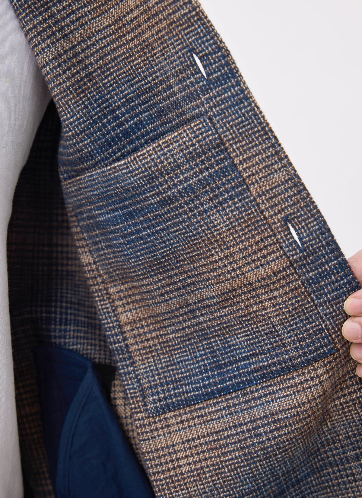 Men's Checked Overshirt: Luton - Cotton - Brown Multi | Percival