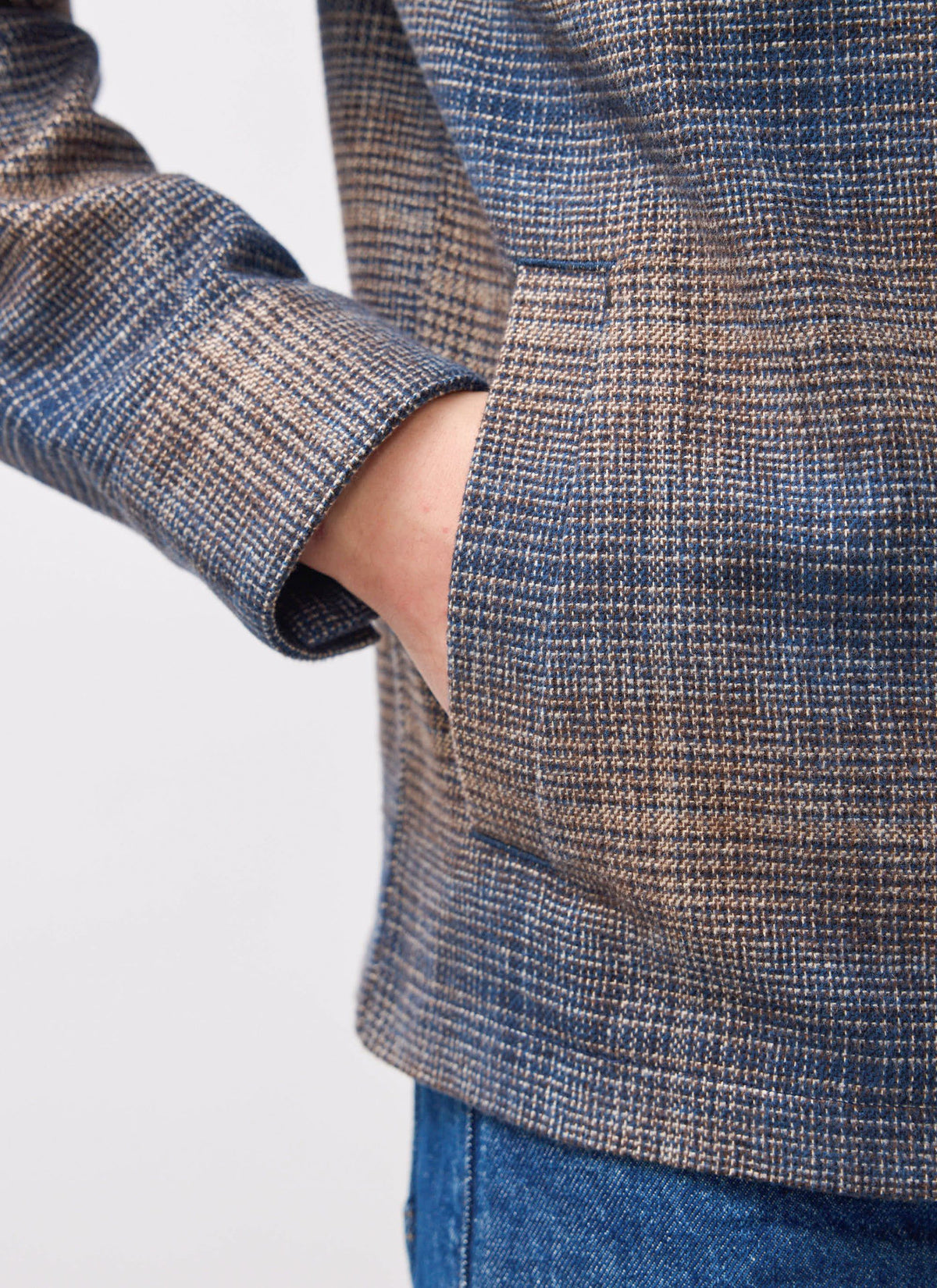 Men's Checked Overshirt: Luton - Cotton - Brown Multi | Percival
