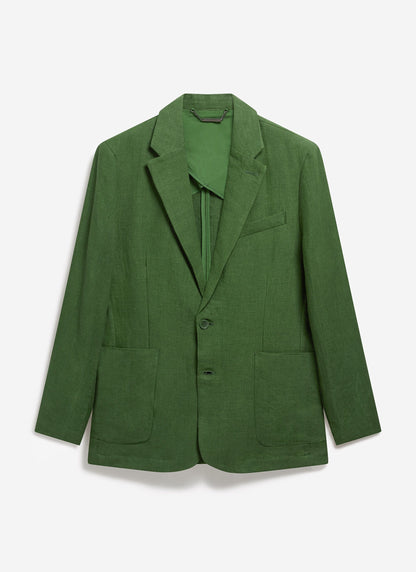 Men's Linen Blazer - Suit Jacket - Forest Green | Percival