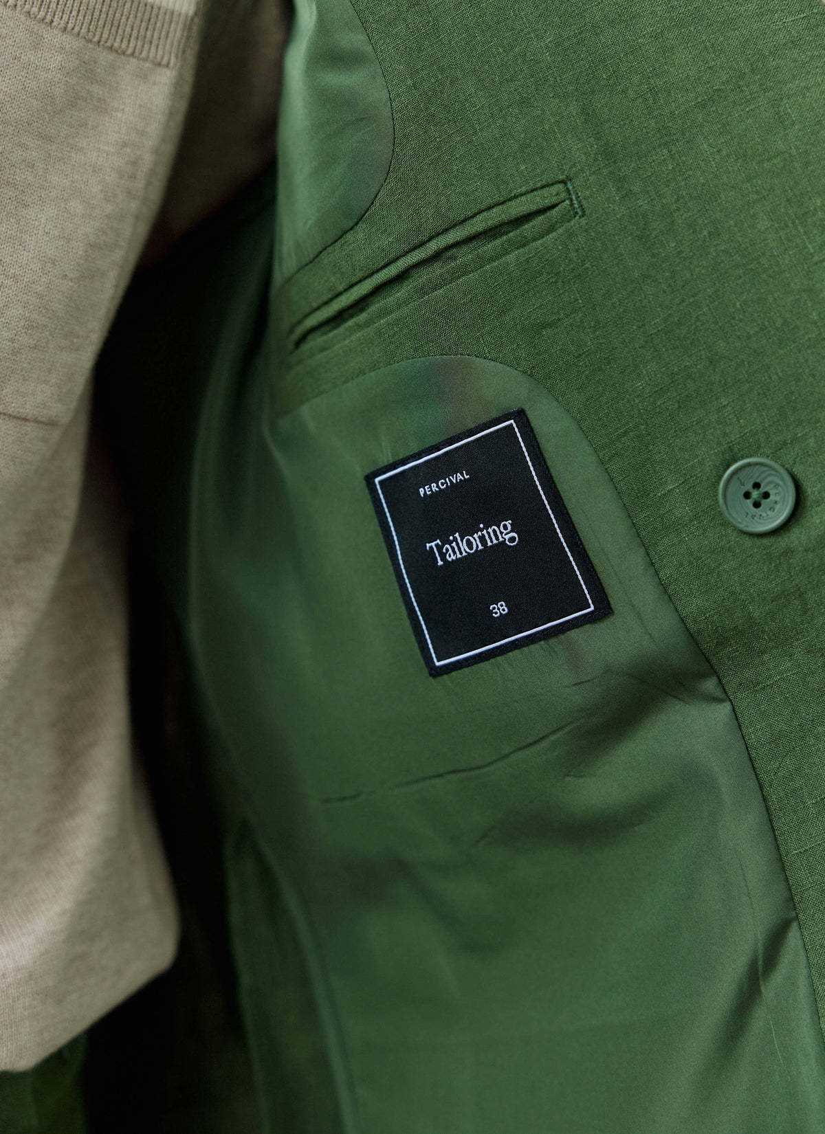 Men's Clifton Linen Double-Breasted Blazer - Forest Green | Percival