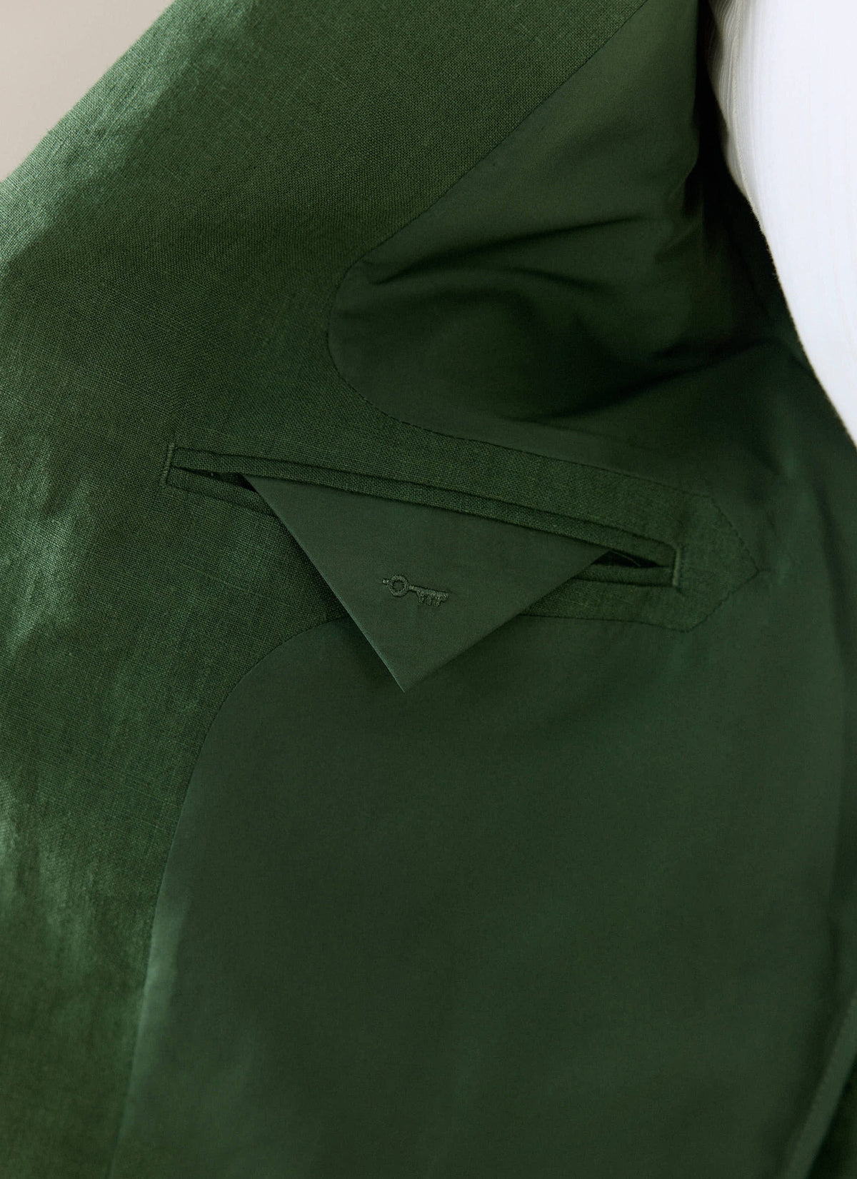 Men's Slim Fit Linen Blazer - Suit Jacket - Forest Green | Percival