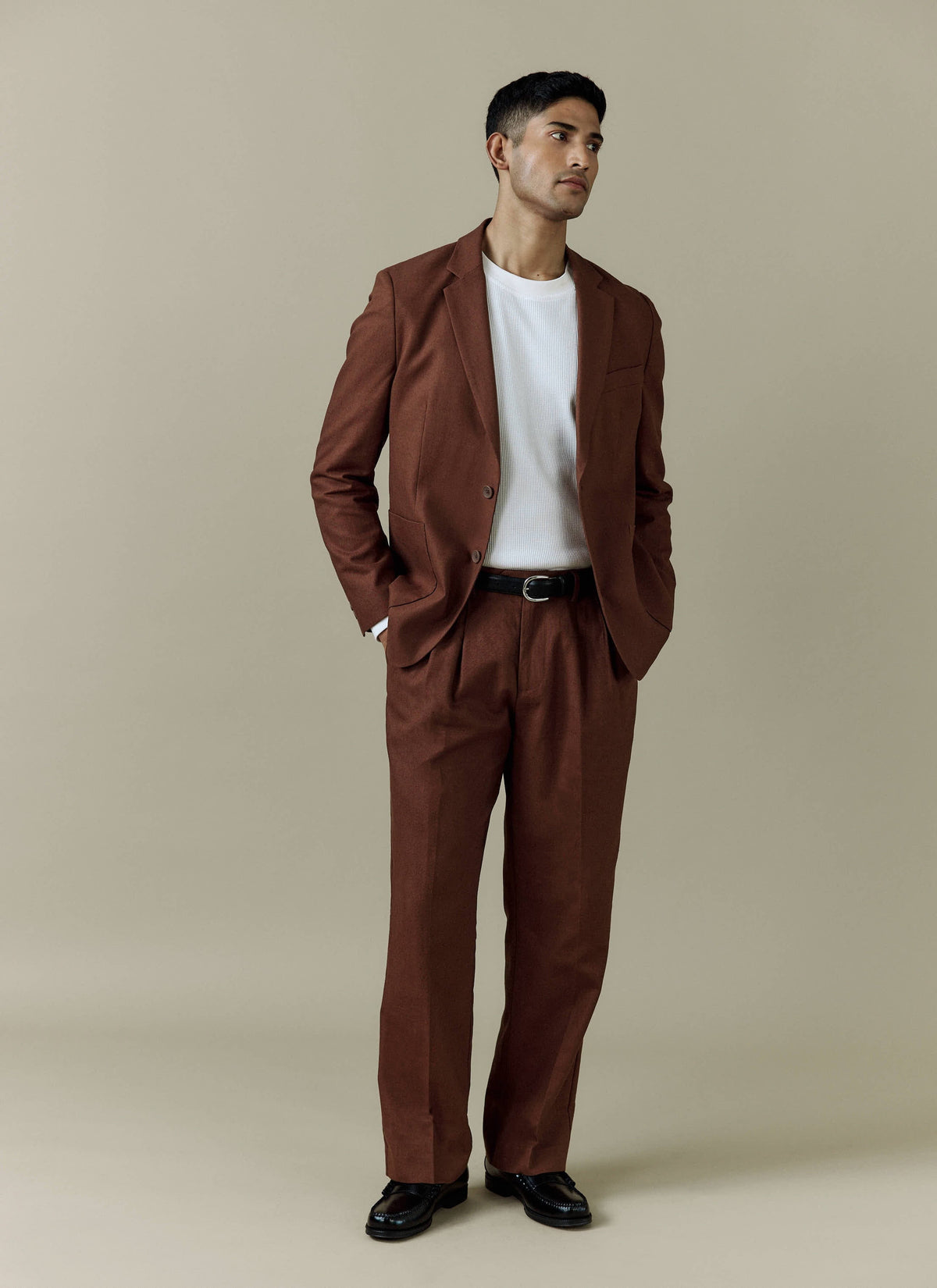 Men's Linen Blazer - Suit Jacket - Brown | Percival