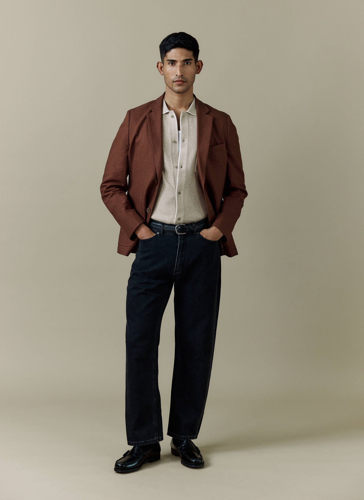 Men's Linen Blazer - Suit Jacket - Brown | Percival