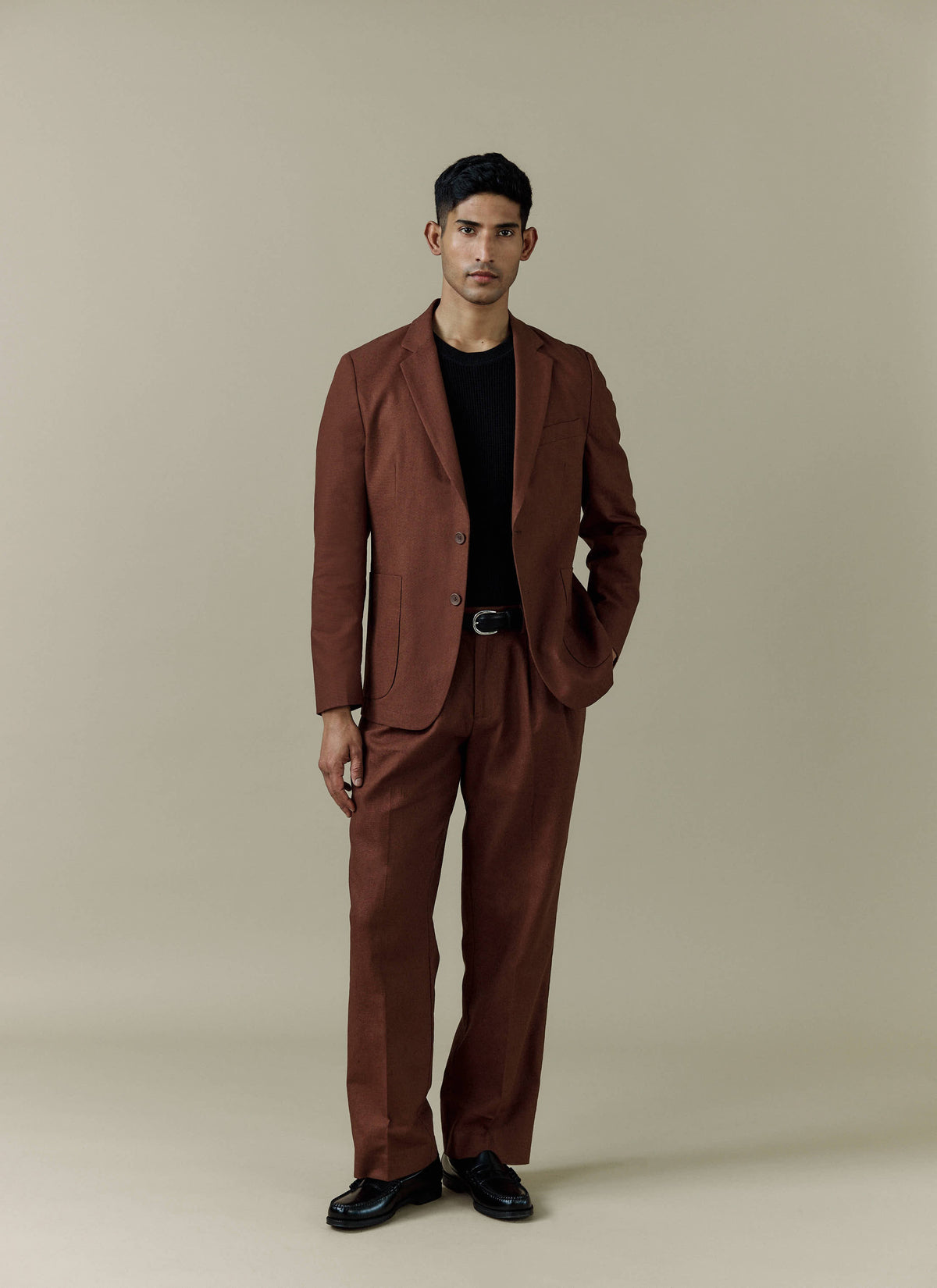 Men's Linen Blazer - Suit Jacket - Brown | Percival