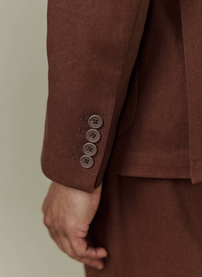 Men's Linen Blazer - Suit Jacket - Brown | Percival