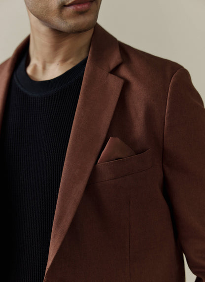 Men's Linen Blazer - Suit Jacket - Brown | Percival