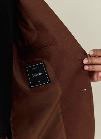 Men's Linen Blazer - Suit Jacket - Brown | Percival
