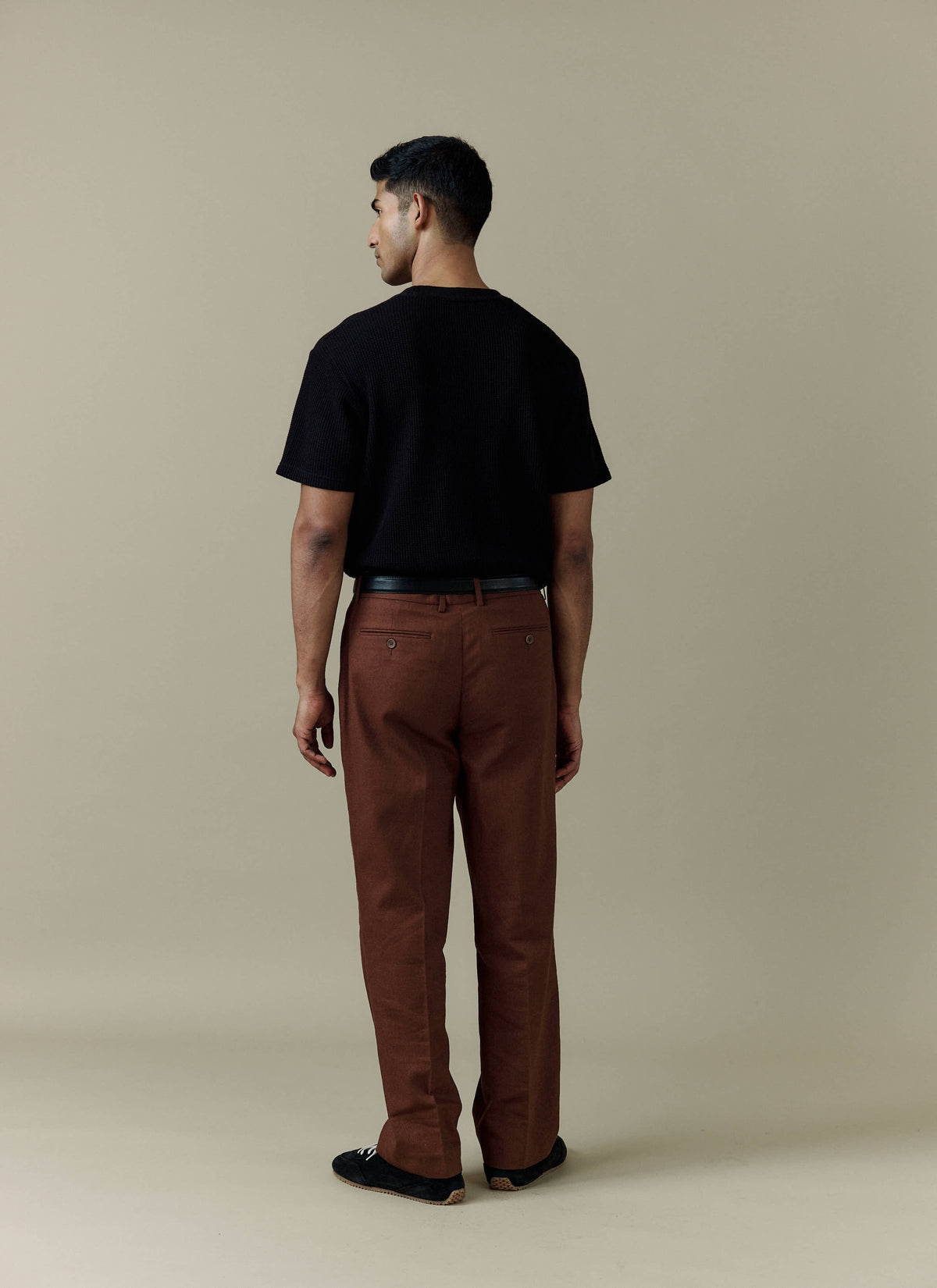 Men's Pleated Suit Trousers - Linen - Brown | Percival