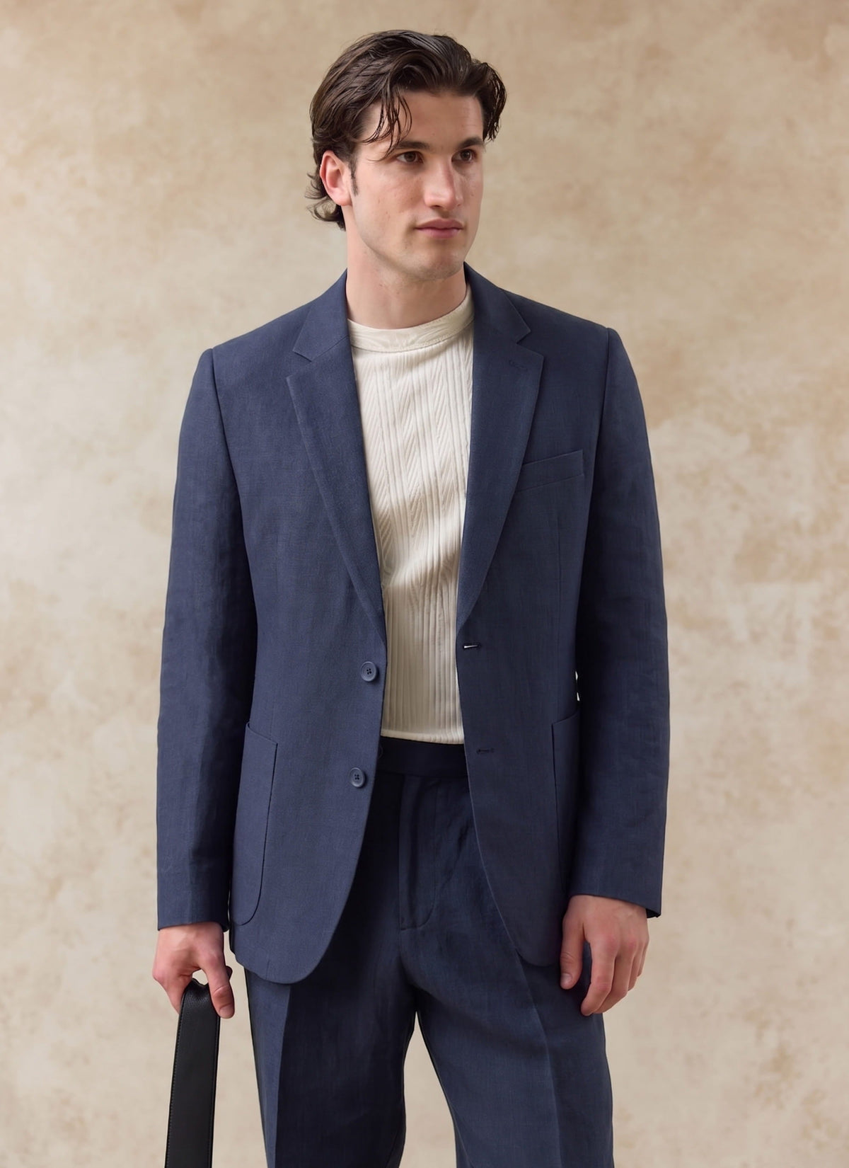 Men's Linen Blazer - Suit Jacket - Navy Blue | Percival