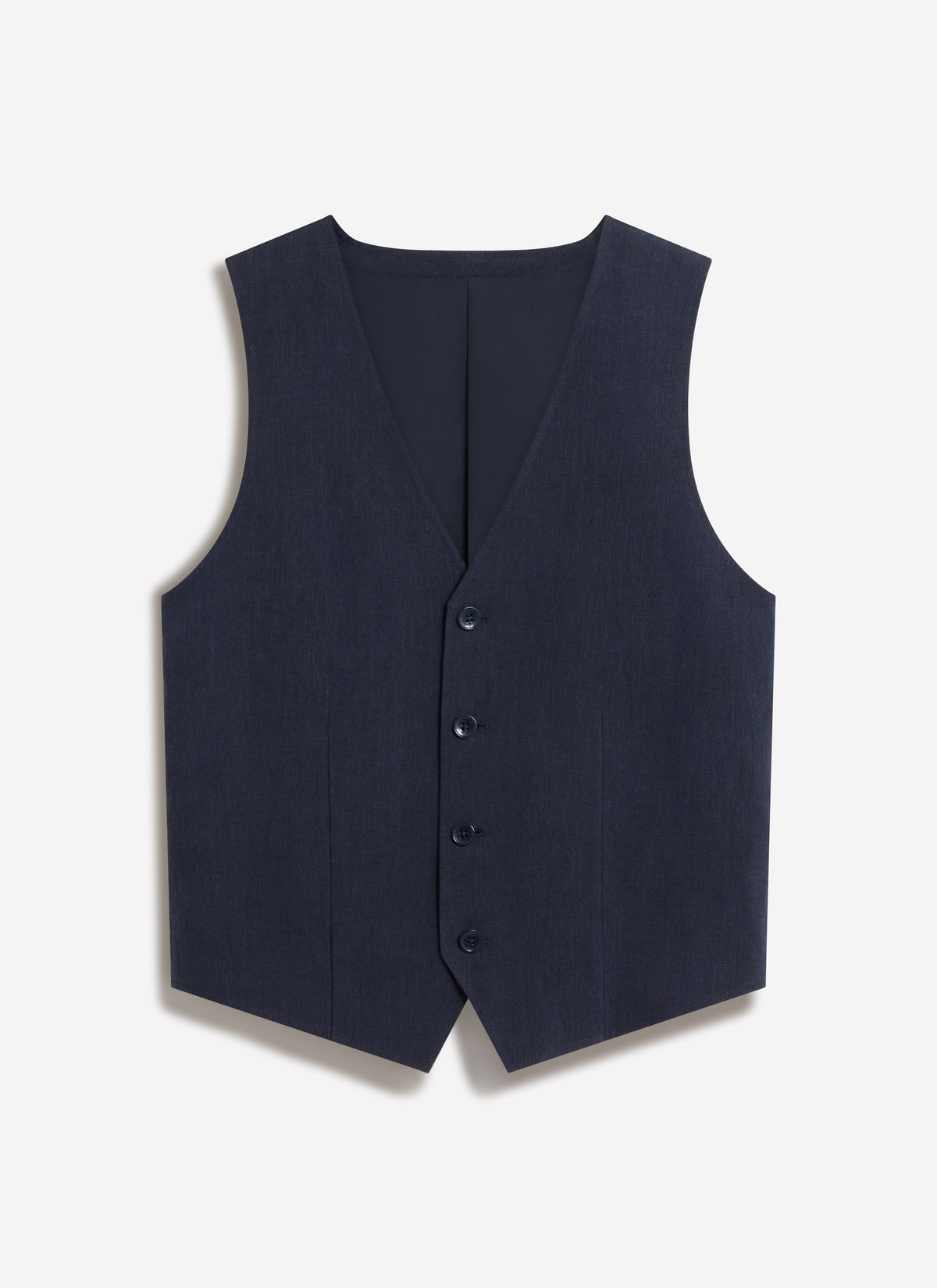 Men's Waistcoat - Linen - Navy Blue | Percival