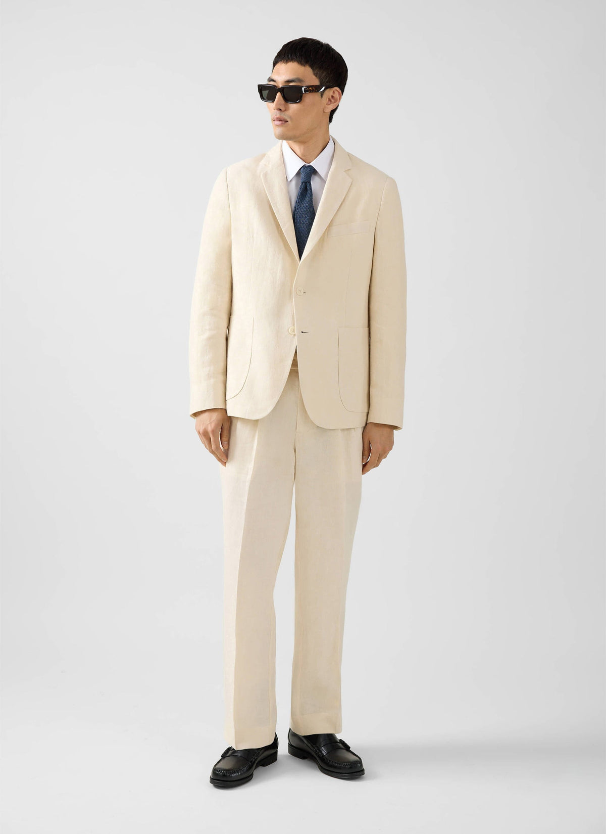 Men's Linen Blazer - Suit Jacket - Cream | Percival