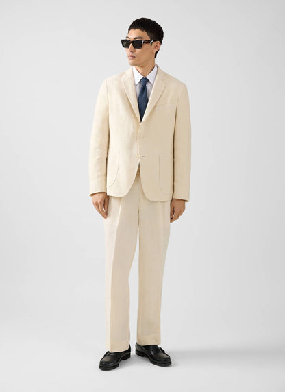 Men's Linen Blazer - Suit Jacket - Cream | Percival