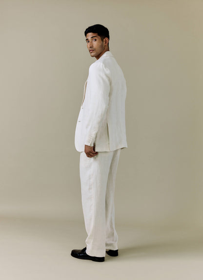 Men's Linen Blazer - Suit Jacket - Cream | Percival