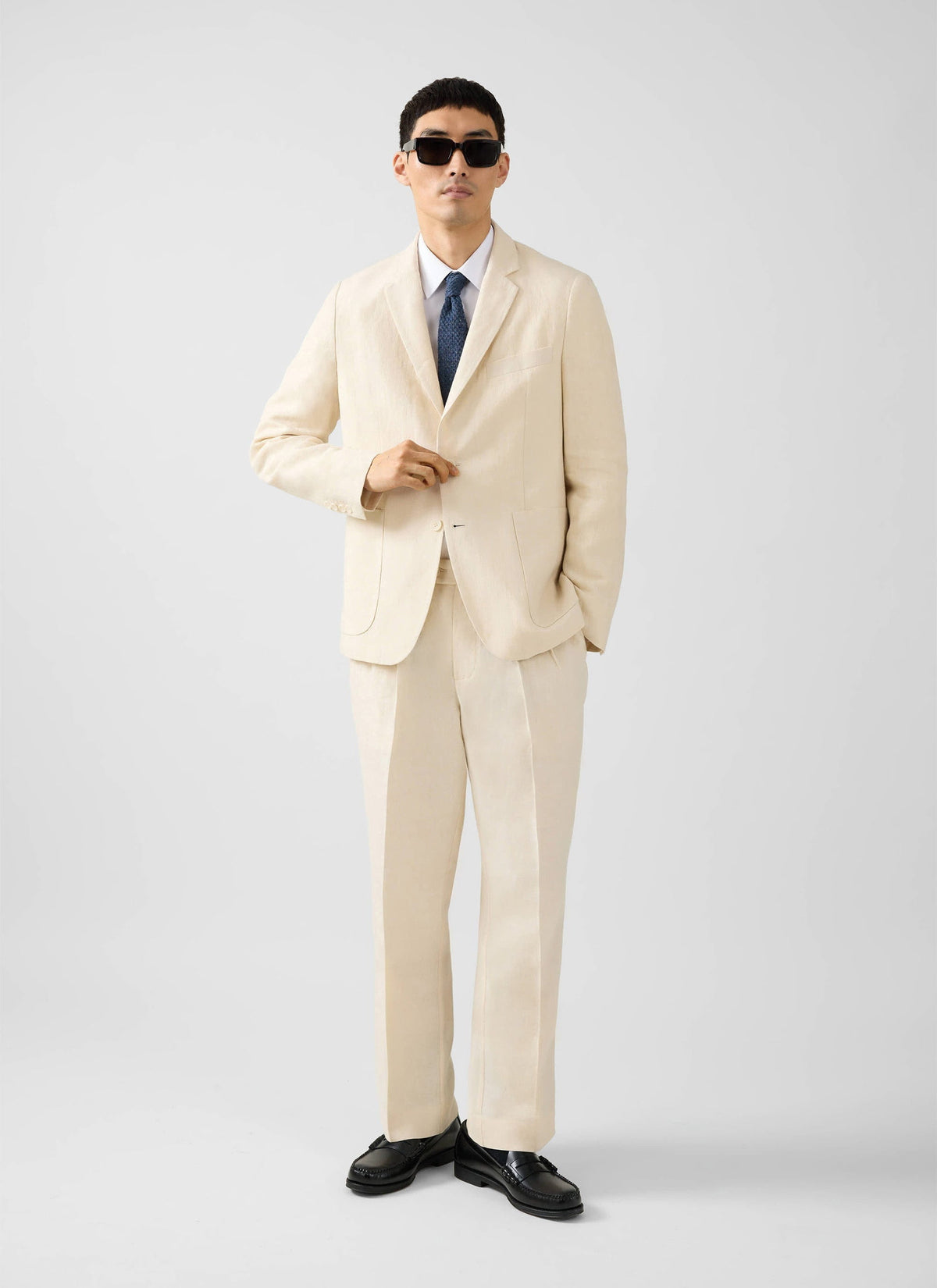 Men's Linen Blazer - Suit Jacket - Cream | Percival