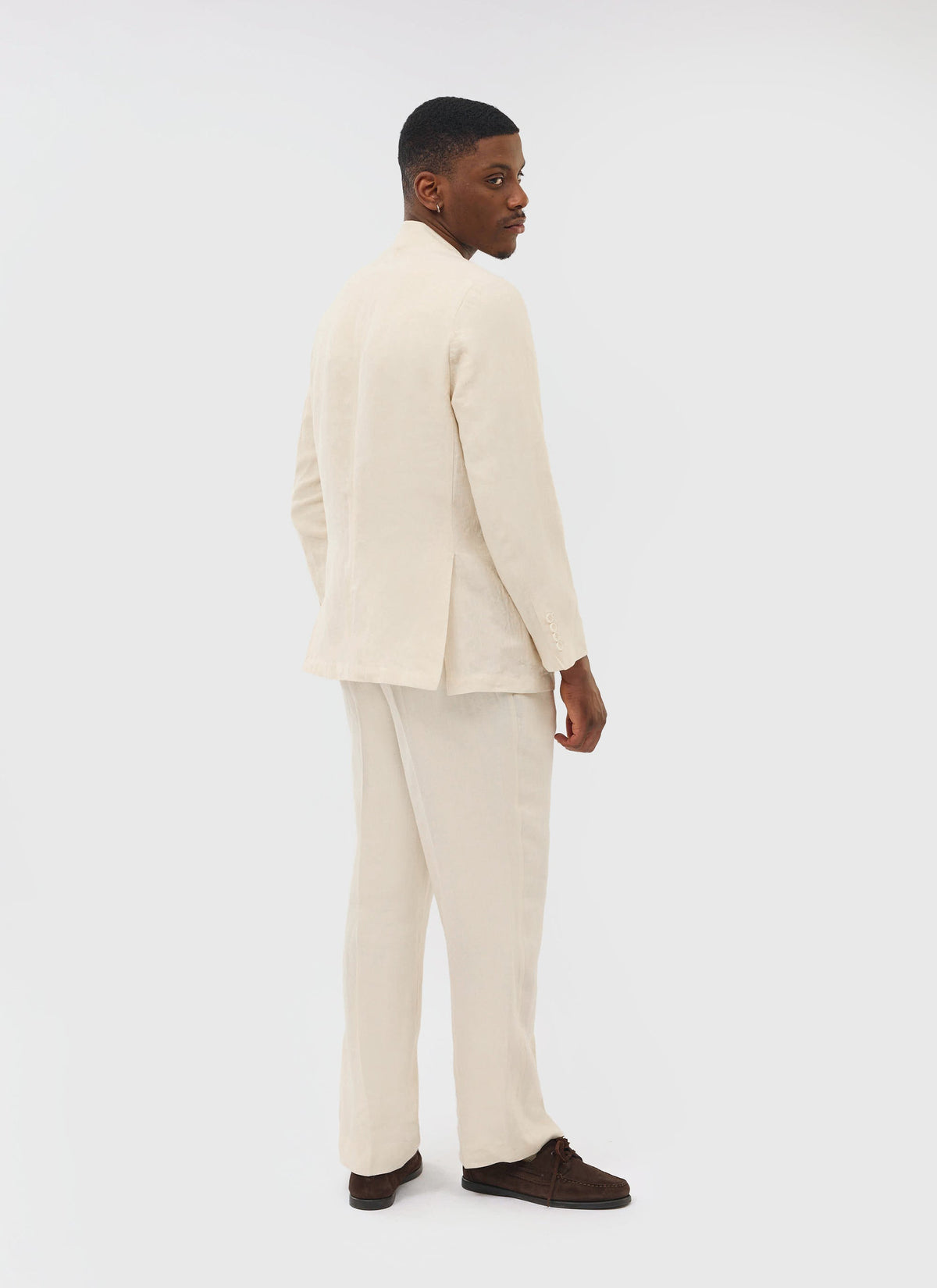 Percival Men's Linen Double Breasted Blazer - Wedding Suit Jacket - Stone | Percival