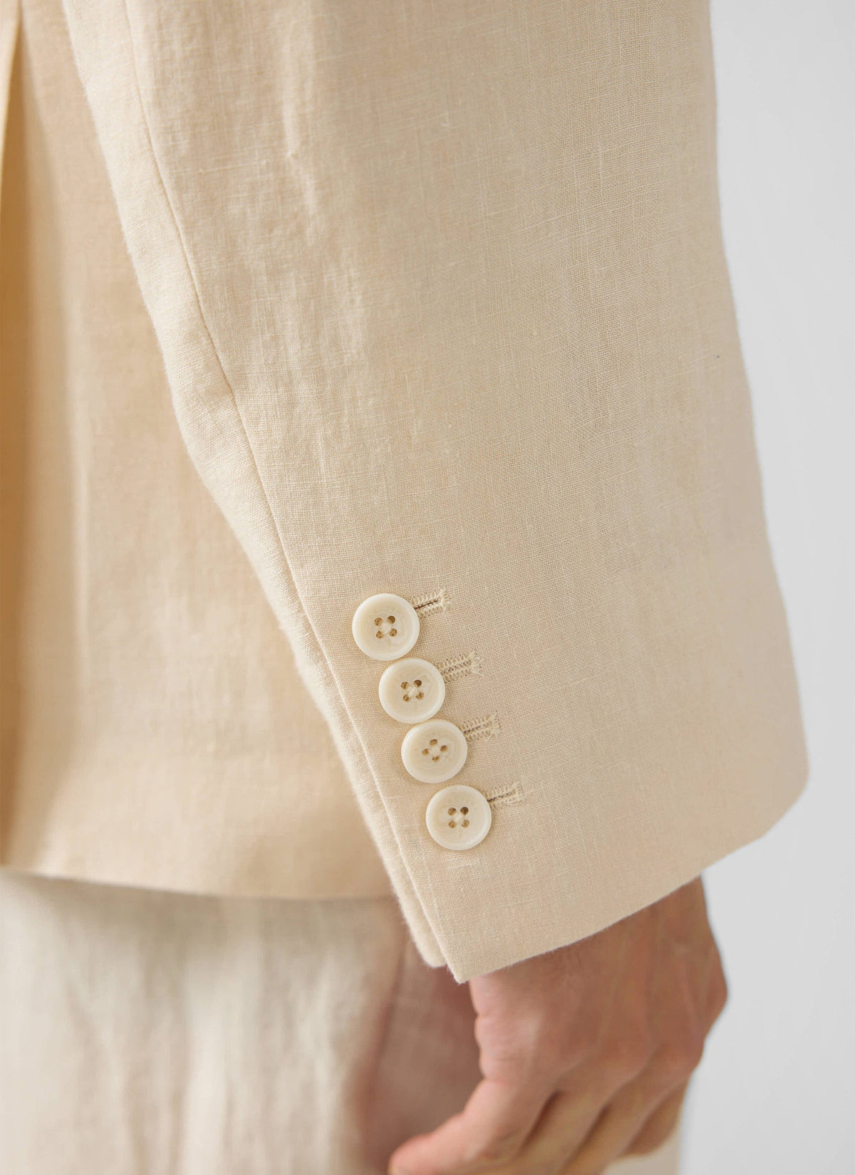 Men's Linen Double Breasted Blazer: Clifton - Cream | Percival