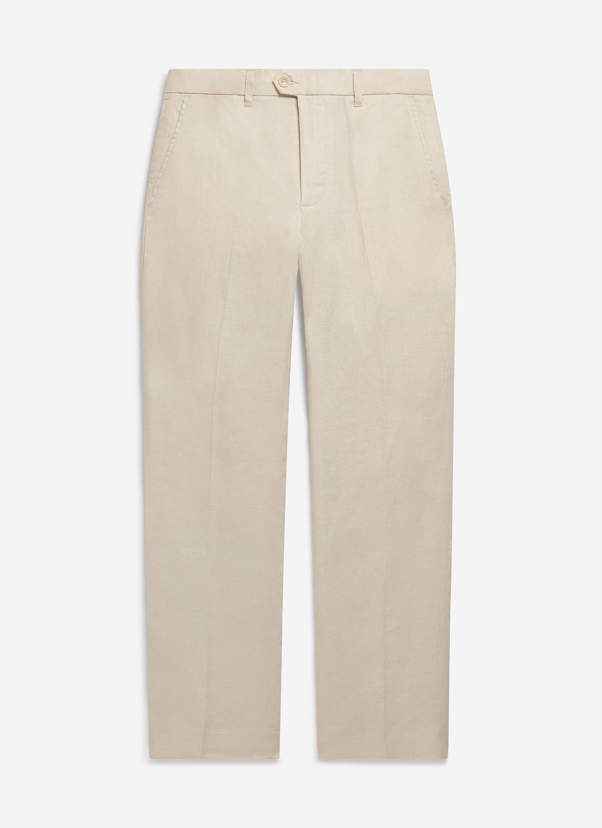 Men's Tailored Linen Trousers - Straight Leg - Cream | Percival