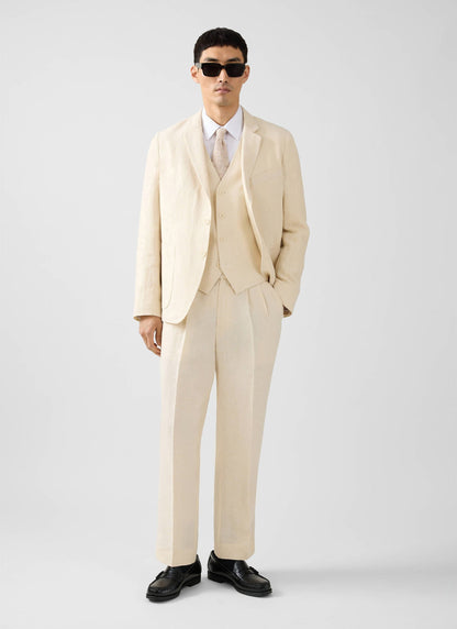 Men's Waistcoat - Linen - Cream | Percival